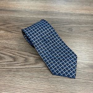 Versace Navy w/ Blue Windowpane Silk Tie